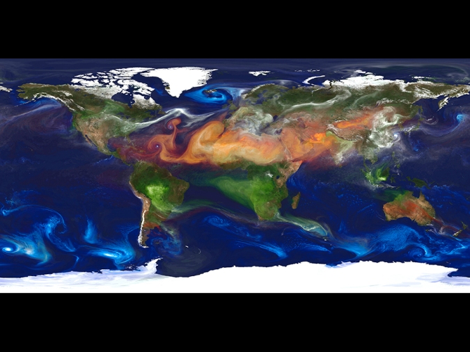Figure 1: Portraits of Global Aerosols (Image credit: William Putman, NASA/Goddard Space Flight Center)
